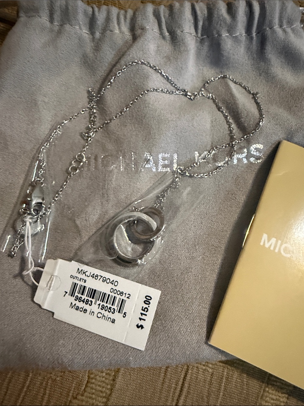 Michael Kors Interlocking Double Circle Pendant Necklace Silver-Tone (MKJ46790)
